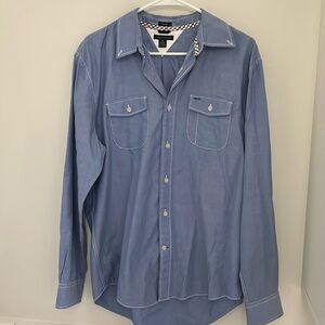 Tommy Hilfiger men’s blue button down collar dress shirt